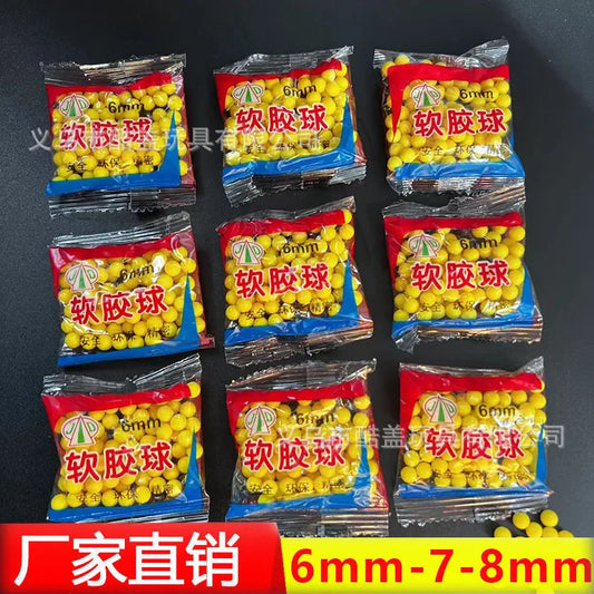 6mm-7mm toy gun bullets, plastic bullets, rubber bullets, environmentally friendly and safe soft rubber balls
