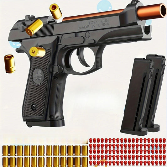M9A3 Continuous Firing Throwing Shell Toy Gun Soft Bullet Airsoft Outdoor Sports CS Game Weapon Pistol for Children Gift
