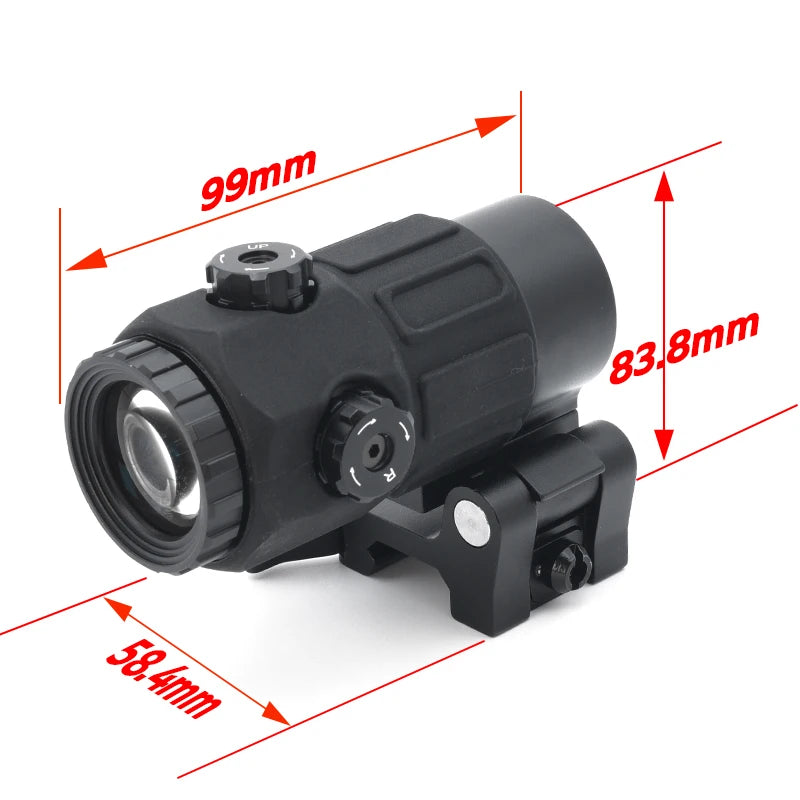 G45 Magnifier Sight 5X with Switch to Side Quick Detach QD Mount for Hunting and Airsoft Rifle with Original Markings