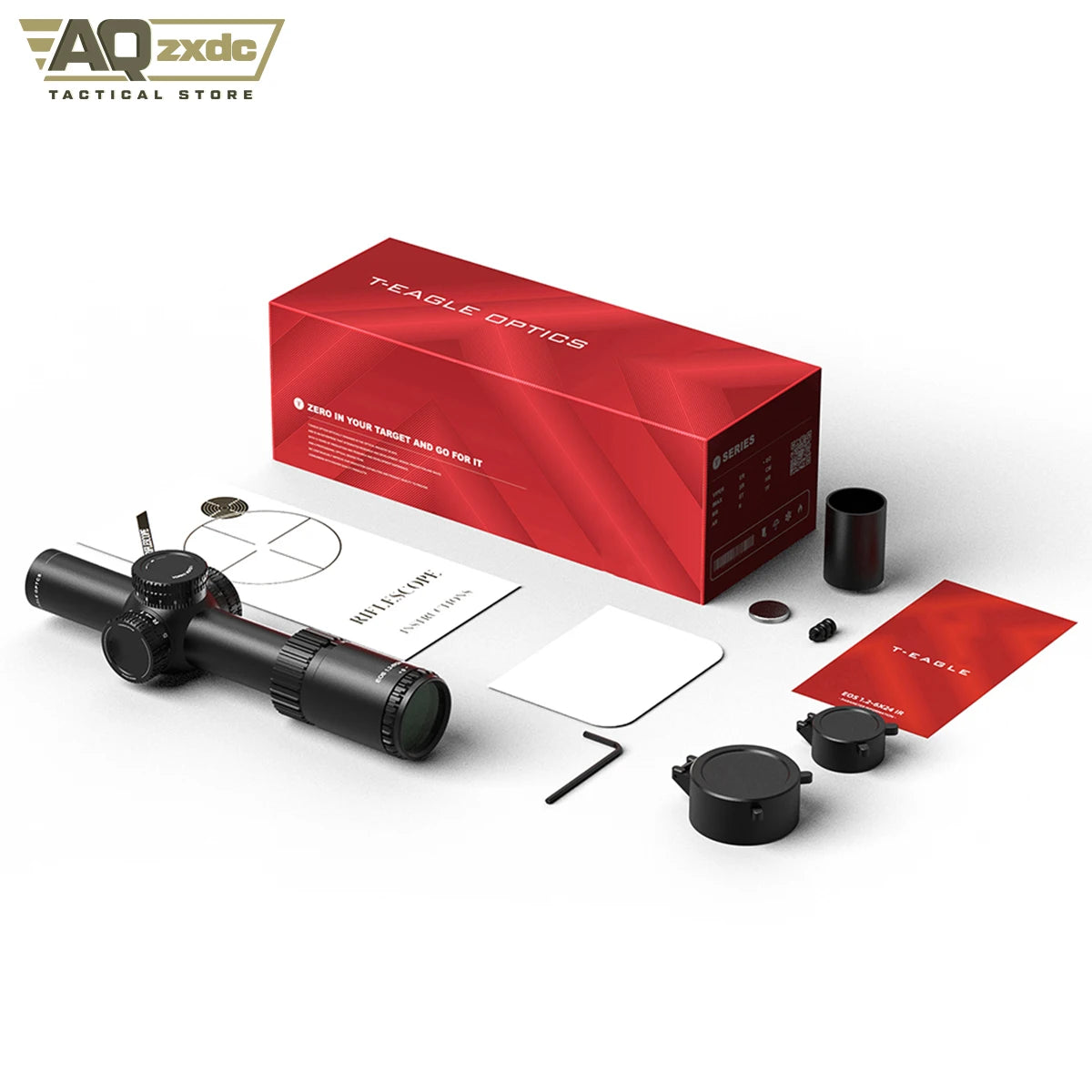 Tactical 1.2-6x24 Scope with 25mm Scope Bracket IR Portable Outdoor Hunting Telescope for Airgun Hunting Paintball Accessories