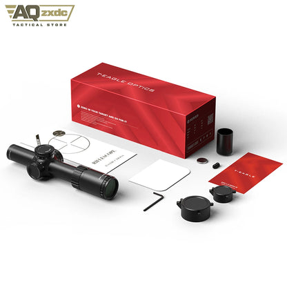 Tactical 1.2-6x24 Scope with 25mm Scope Bracket IR Portable Outdoor Hunting Telescope for Airgun Hunting Paintball Accessories