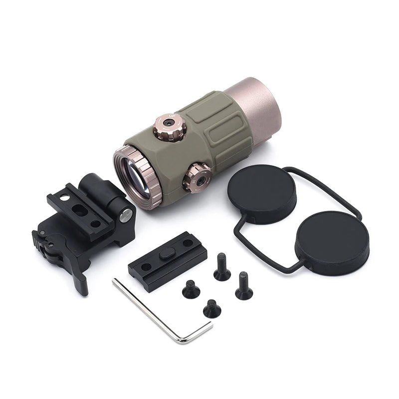 G45 Magnifier Sight 5X with Switch to Side Quick Detach QD Mount for Hunting and Airsoft Rifle with Original Markings