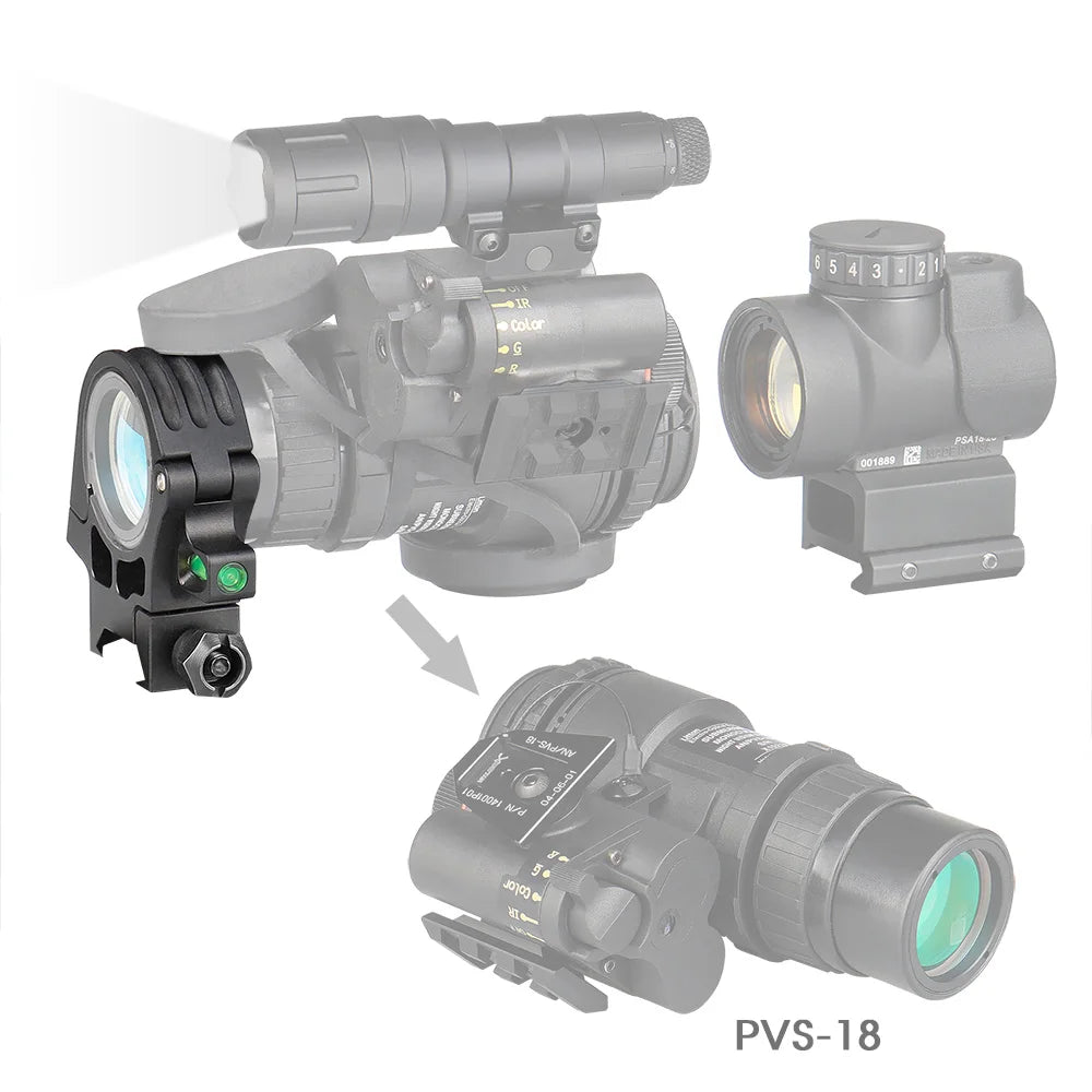 Hunting Scope accessories PVS-18 Night Vision Mount 1.4 Inch 36mm Tube Size Aluminum alloy with Bubble Level fits 21.2mm 24-0252