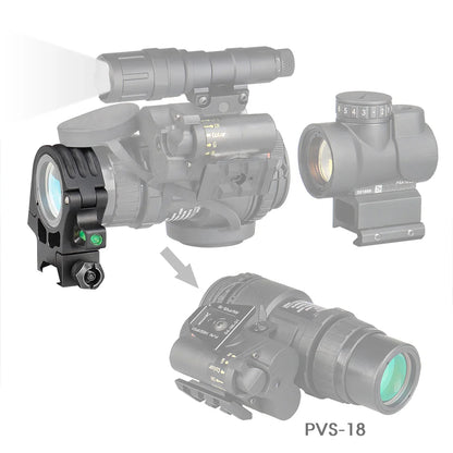 Hunting Scope accessories PVS-18 Night Vision Mount 1.4 Inch 36mm Tube Size Aluminum alloy with Bubble Level fits 21.2mm 24-0252