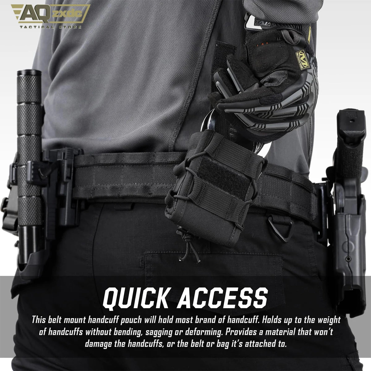 AQzxdc Police Molle Handcuff Holster with OC Spray Holster for Duty Belt Fit Asp Handcuff Tactical Pepper Spray Holster