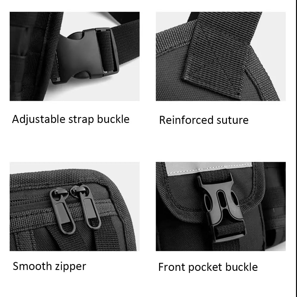 AQzxdc Outdoor Radio Chest Harness Chest Front Pack Pouch Holster Vest Rig for Two Way Radio Walkie Talkie