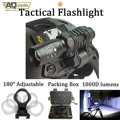 AQzxdc Fast Lightweight Paintball Helmet with External Armor, with Noise Cancelling Headphones, Flashlight, Goggles, Balaclava