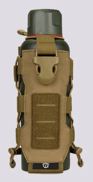 AQzxdc Molle Water Bottle Pouch，Military Molle Water Bottle Holder，Drawstring Open Top & Mesh Bottom Travel Water Kettle
