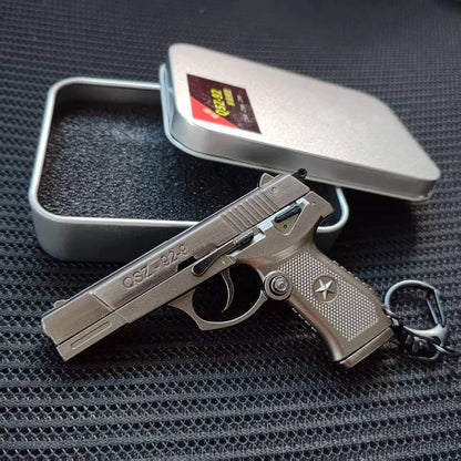 Mini QSZ92 Gun Models 1: 3  Alloy Metal Toys Detachable Toy Gun Desktop Ornament Pendant Fake Gun Holiday Gift for Adult