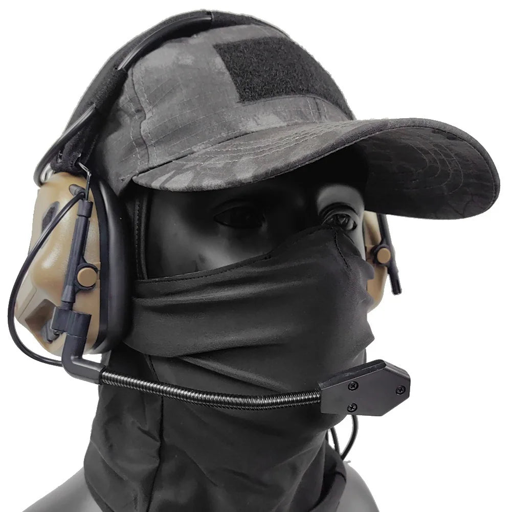 Tactical Headset with Balaclava & Baseball Cap, Airsoft Shooting Earmuffs Military Communication Earphone Set, for Hunting BBS