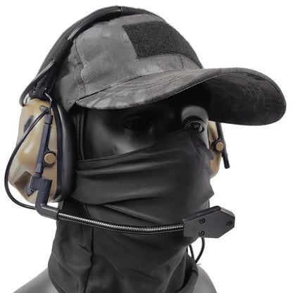 Tactical Headset with Balaclava & Baseball Cap, Airsoft Shooting Earmuffs Military Communication Earphone Set, for Hunting BBS