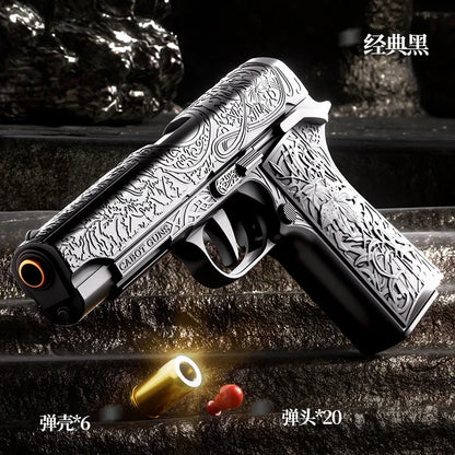 Carving 1911 Shell Throwing Pistol Continuous Firing Airsoft Blowback Empty Hanging Toy Gun Outdoor CS Weapon for Boys Adult