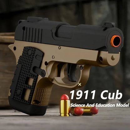 Mini 1911 Continuous Firing Shell Ejecting Pistol Airsoft Empty Hanging Soft Bullet Black Toy Gun CS Weapon for Boys Gift