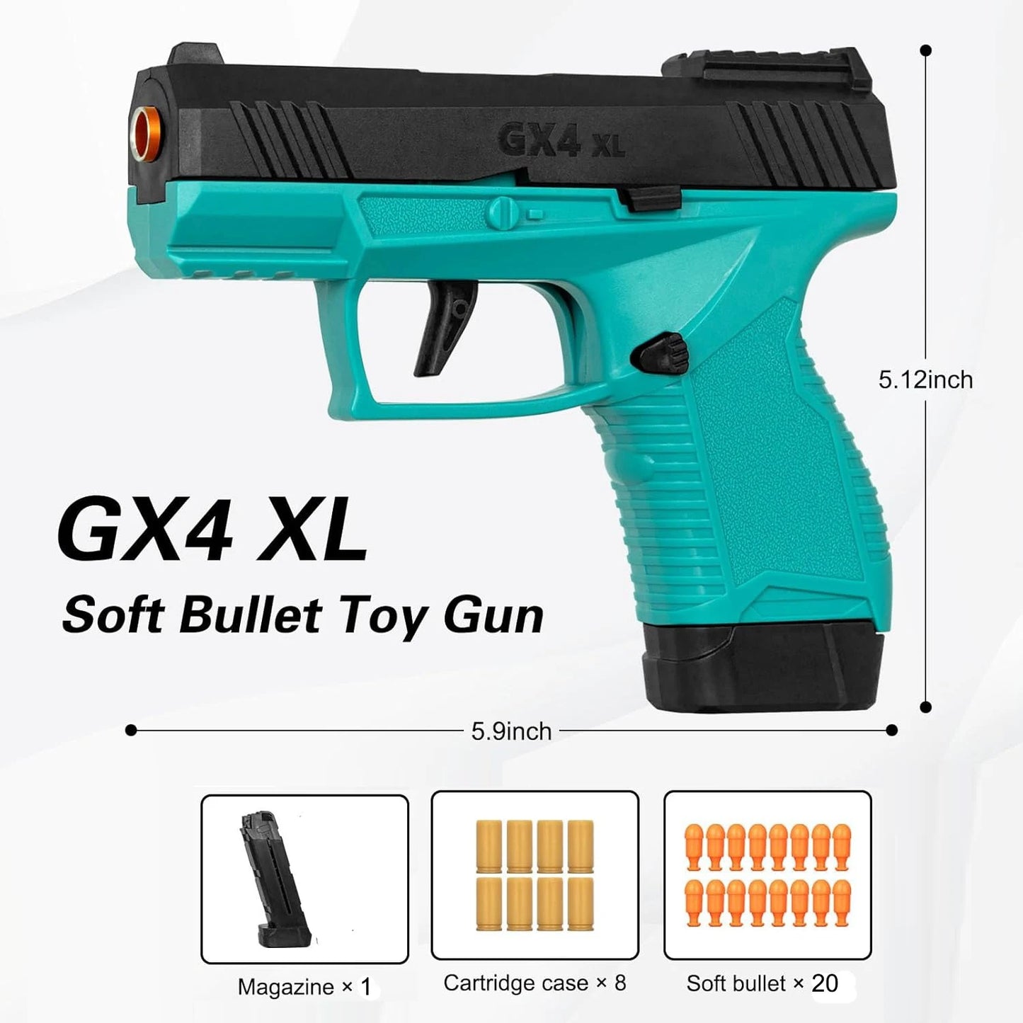 Empty Hanging Shell Ejecting Mini Toy Gun Soft Bullet Blaster with Scope Toy Black Pistol for Kids Boys Girls Gift