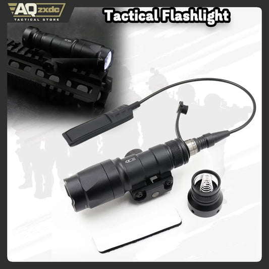 AQzxdc Tactical Picatinny Flashlight M300A Mini Light LED Whitelight with Strobe Weapon Light with Pressure Switch