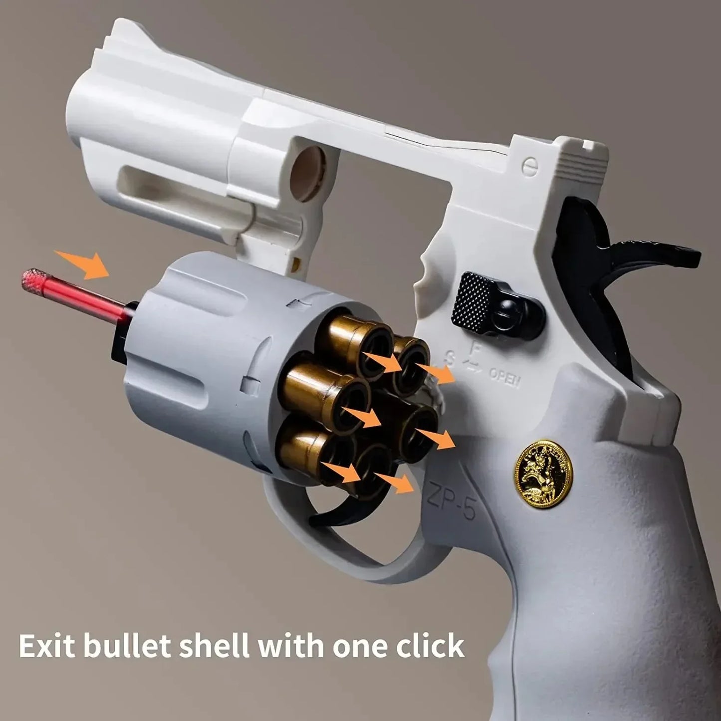 Continuous Firing Tactic Revolver Toy Gun Automatic Pistol Soft Dart Bullet CS Outdoor Weapon for Kids Adults