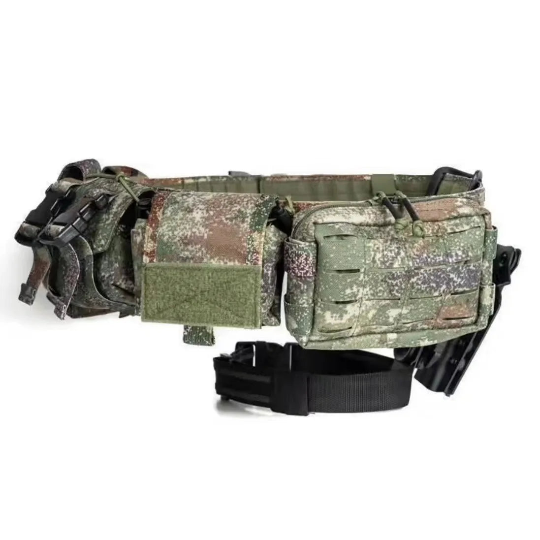 Military Camouflage Belt Set With Double Mag Bag & Folding Storage Bag & Sundries Bag & Double Grenade Bag & Quick Draw Holster