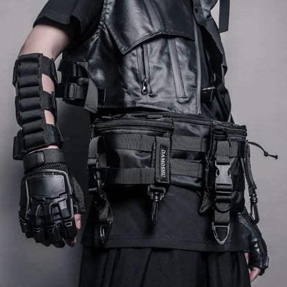 AQzxdc Tactical Techwear Hip Hop Detachable Combined Waist Bag, Multifunctional Crossbody Chest Bag Street Casual Fanny Pack