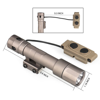 Tactical 2.0 MCH Single Output Flashlight 1400 Lumens Mini Light Momentary Constant Functions with Remote Press Switch 15-0156