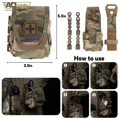 Tactical Assault Belt Set with PHC Belt & G17 ALS Quick Release Holster & Mag Bag & Medical Bag & GP Bag & M18 Grenade Model