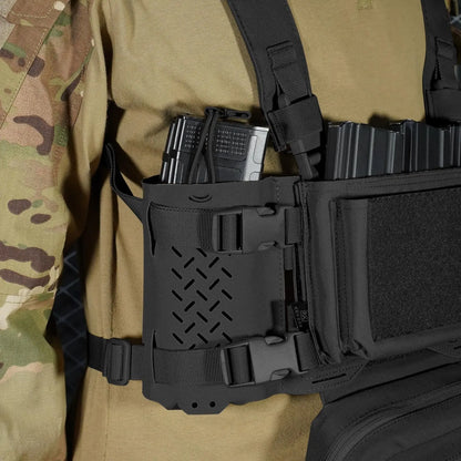 AQzxdc 2 Pcs Tactical Cummerbund Radio Pouch Magazine Holder Carrier Front Hook & Loop Quick Release
