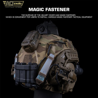 AQzxdc FAST SF Airsoft Helmet Cover with Head Breathable Mesh Velcro and Power Organizer for Airsoft Hunting Paintball War Helme