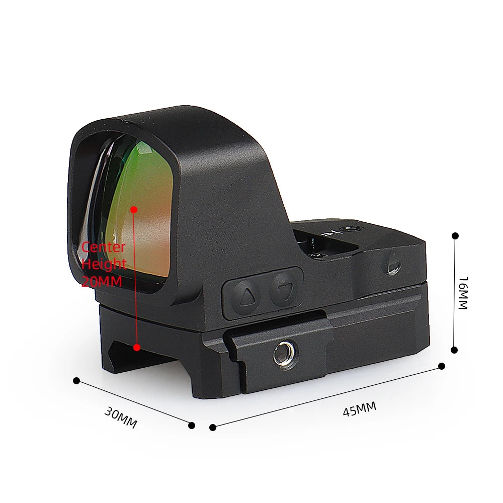 PPT 1x 3MOA Red Dot Sight Reflex Riflescope Hunting Scope With Mount Rail Co-Witness Holographic AR15 gs2-0139