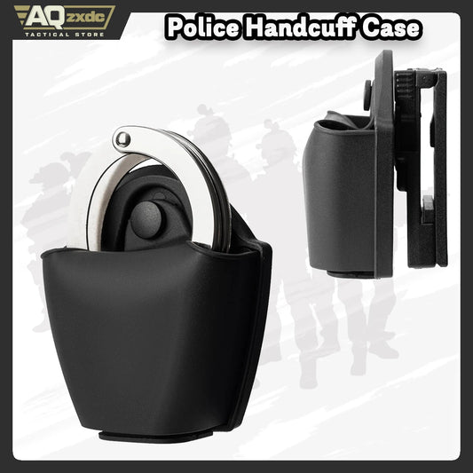 AQzxdc Open Top Handcuff Case Quick Release Cuff Holster Chain & Hinged Handcuff Holder Sheath Carrier for Duty Belt MOLLE Vest