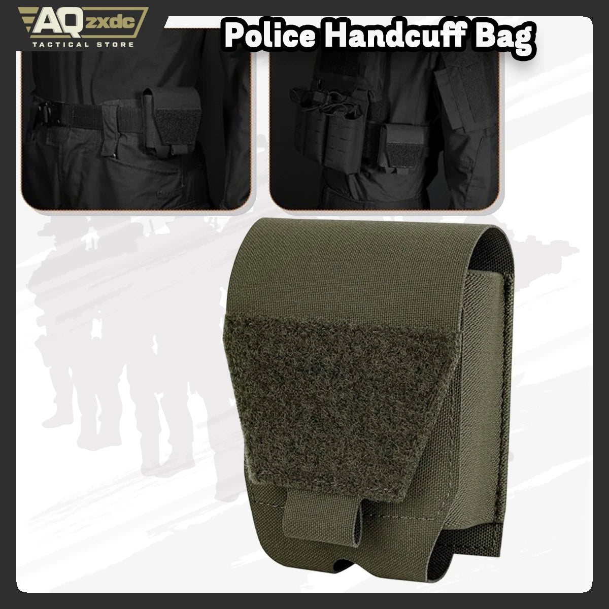 Tactical Handcuff Bag, Molle Handcuff Holder Holster Nylon Cuff Pouches Duty Belt Vest Police Law Enforcement Security Guard
