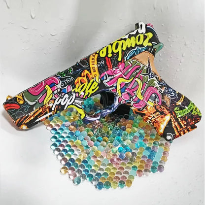 Manual Graffiti G17 Gel Toy Gun Soft Bullet Airsoft Pistol With Laser Outdoor Sports CS Game Weapon for Children Gift