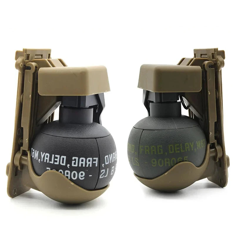2 Pcs Tactical Grenade Model Toy, M67 Burst Grenade, Military Smoke Grenade Model, for Airsoft Paintball Hunting CS War Game
