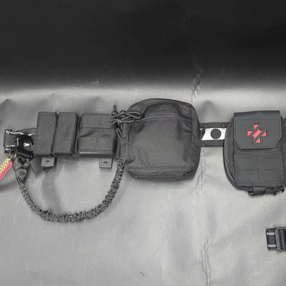 Tactical G17 Holster Belt Set with Triple Magazine Bag & Sundries Bag & Medical Bag & Gun Rope for Airsoft Paintball CS War Game