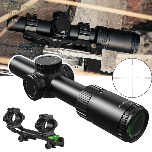 Tactical 1.2-6x24 Scope with 25mm Scope Bracket IR Portable Outdoor Hunting Telescope for Airgun Hunting Paintball Accessories