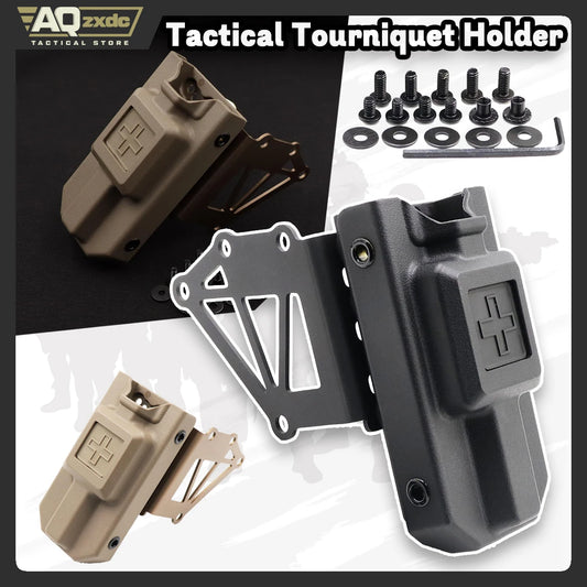 AQzxdc Tactical Tourniquet Holder for Gun Holster Adapter Mount Aluminum, QLS Police Gear Accessories for 3-Hole Right Holster
