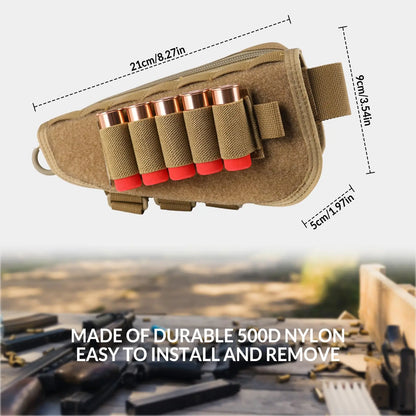 AQzxdc Tactical Gunstock Pouch Buttstock Shotgun Rifle Shell Holder for Cheek Rest Ammo Holder Pouch for Airsoft CS War Game