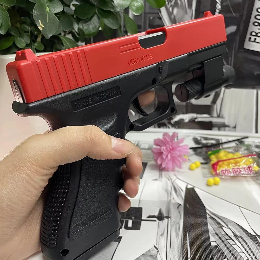 Soft Bullet Airsoft Pistol Manual G17 Toy Gun Lower Magazine With Laser Outdoor Sports CS Game Weapon for Children Adults Gift