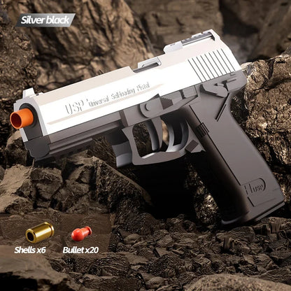 Automatic Desert Eagle 2011 Pistol Decompression Radish GunContinuous Shell Ejection Empty Hanging Revolver Toy Gun Boys Gift