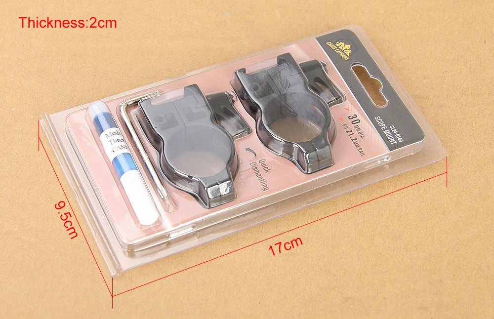 PPT Tactical 2PCS/Set Steel Quick Release Low Medium High Profile Mount 25.4mm 30mm Diameter Hunting Scope Ring for Outdoor