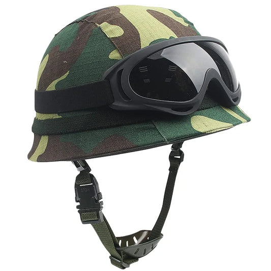 GK80 Tactical Helmet, with Helmet Cloth/Net and Airsoft Goggles, Military Protective Combat Gear, for CS Game Paintball Hunting