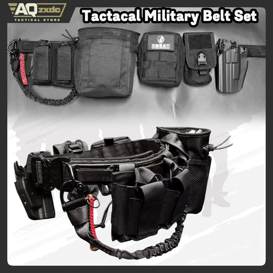 Full Set Of Outdoor Airsoft Belt Set, With Double Magazine Pouch, Phc Recovery Bag, Multi-Function Bag, G17 Quick-Draw Holster