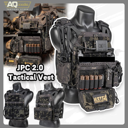 AQzxdc Tactical JPC2.0 Lightweight Tactical Vest with MK5 Panel Military Fan Vest Outdoor Sports Vest Airsoft Plate Carrier