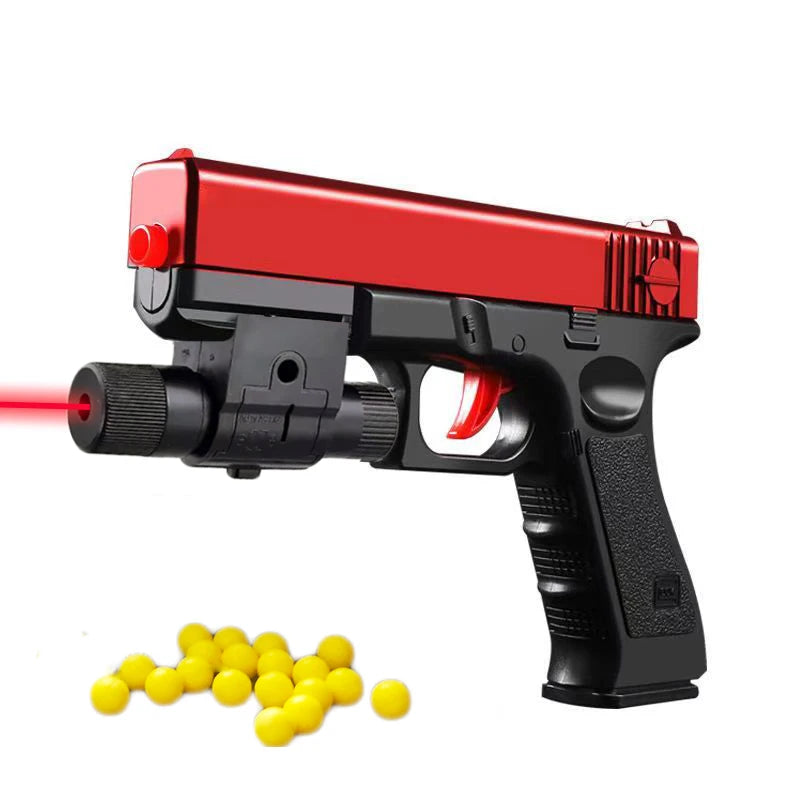 Manual G17 Toy Gun With Laser Soft Bullet Airsoft Pistol Outdoor Sports CS Game Weapon for Children Gift