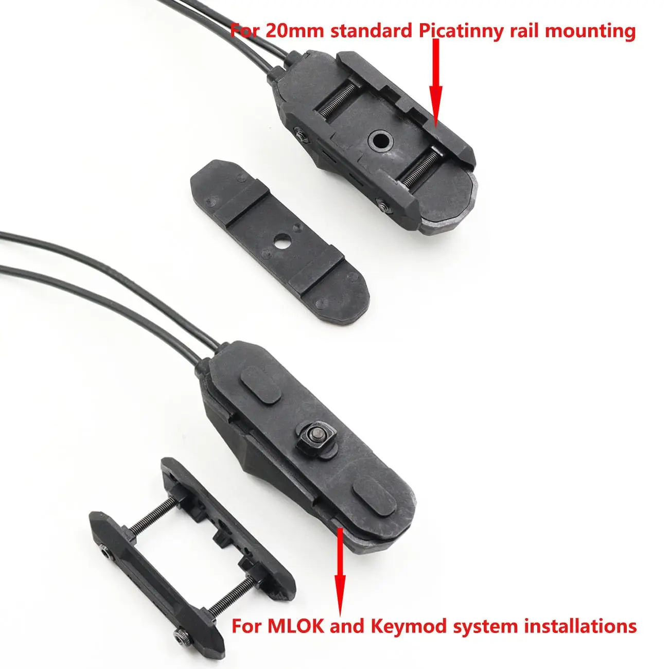 Tactical Dual Remote Pressure Switch Compatible with 2.5mm Plug PEQ-15 & DBAL & SF M300/340/M600/640DF Weapon Lights and Lasers
