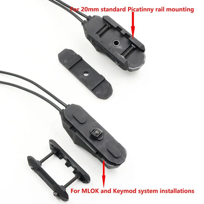 Tactical Dual Remote Pressure Switch Compatible with 2.5mm Plug PEQ-15 & DBAL & SF M300/340/M600/640DF Weapon Lights and Lasers
