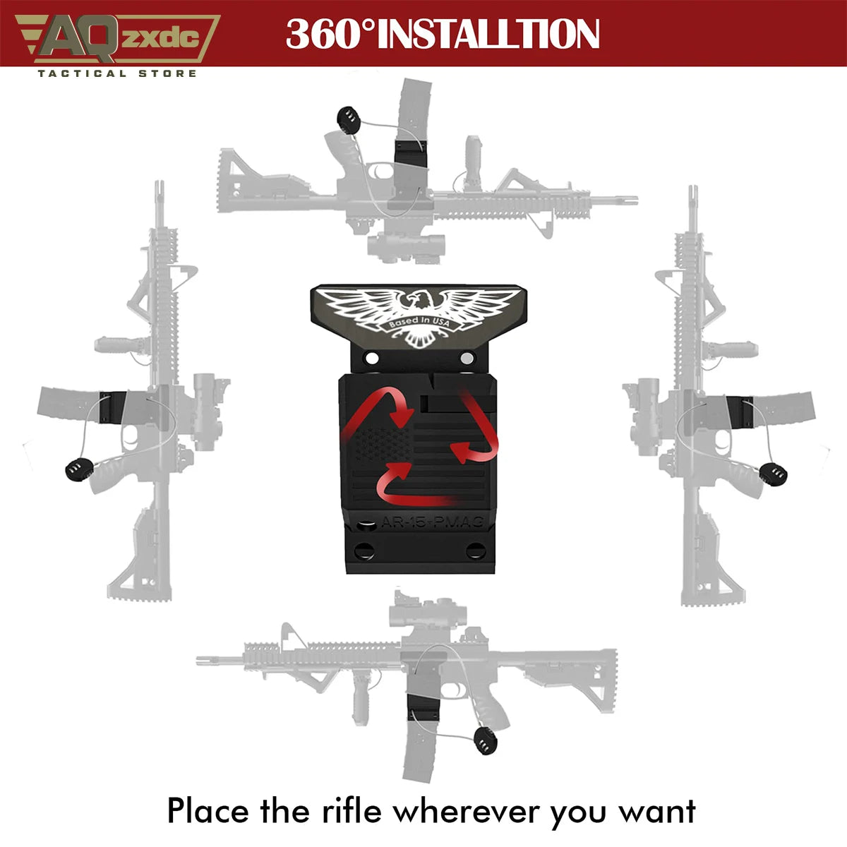 Rifle Wall Mount + PMAG AR15 Rifle Wall Mount Rifle Wall Mount Secure Wall Garage Room Mount Rifle Holder for 223/5.56 Rifle