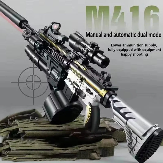 Electric M416 Toy Gun Automatic Gel Bullet Blaster Children Toys Outdoor Game AirSoft Sniper Rifle Splatter Gun Weapon For Boy