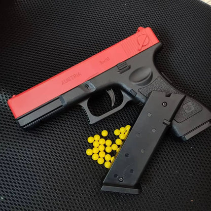 Manual G17 Toy Pistol Lower Magazine  Gun With Laser Soft Bullet Airsoft Pistol Outdoor Sports CS Weapon for Children Gift