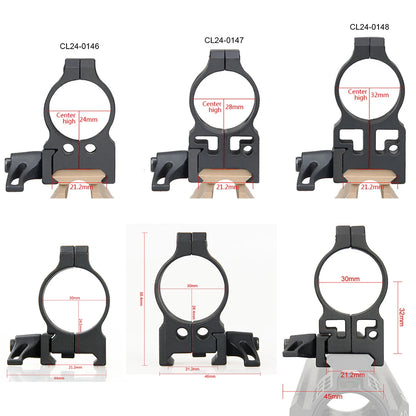 PPT Tactical 2PCS/Set Steel Quick Release Low Medium High Profile Mount 25.4mm 30mm Diameter Hunting Scope Ring for Outdoor