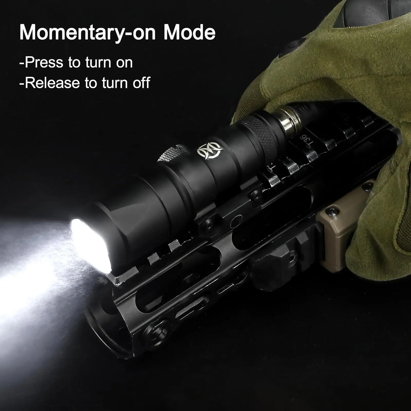 Remote Pressure Switch for M300 M600 Scout Weapon Light, with Tactical Flashlight Switch Mount Set for 20mm Rail/Mlok/Keymod Rai