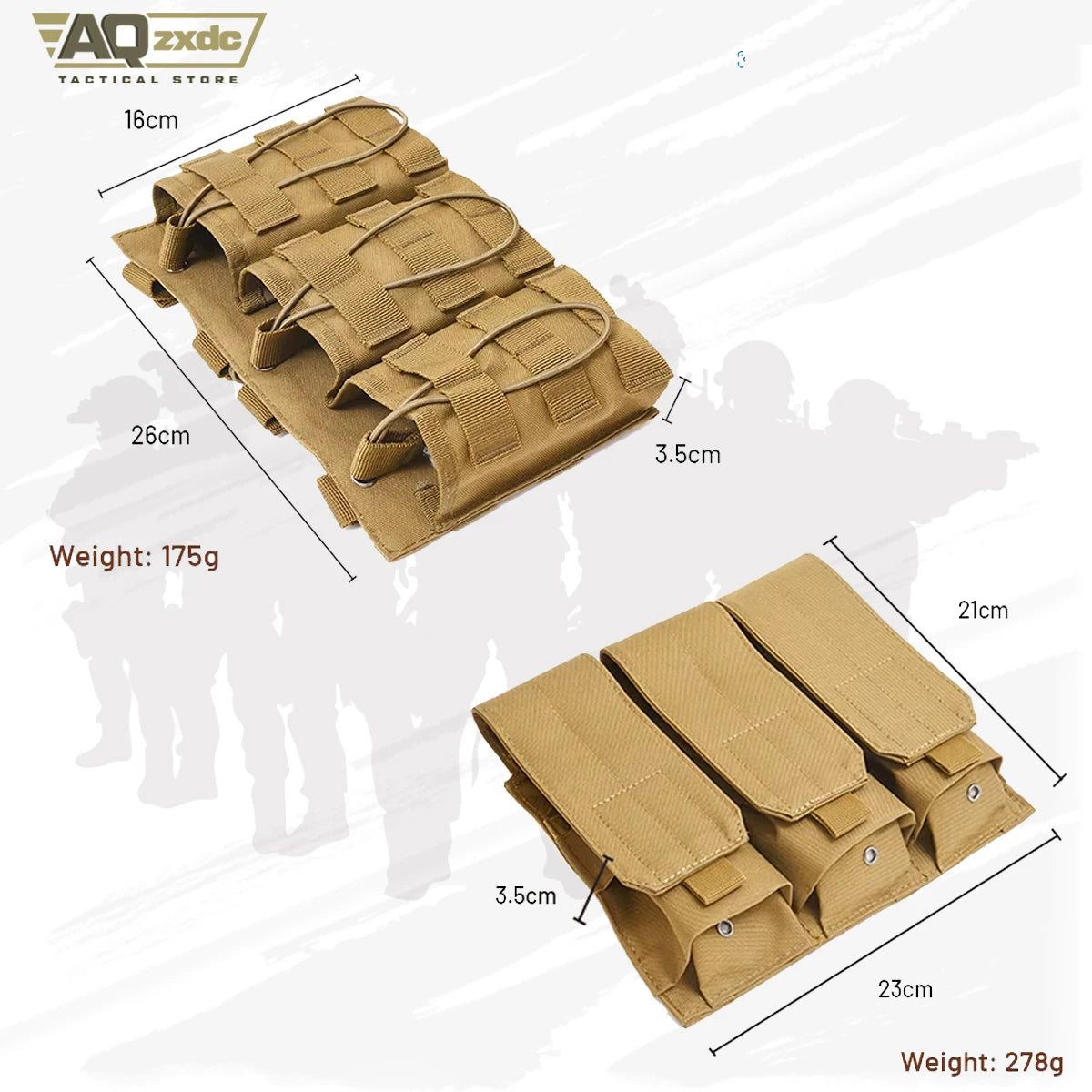 AQzxdc Tactical Assault Belt Set With Triple Magazine Bag & Triple Tool Bag & Multi-function Sundries Bag for Outdoor Training